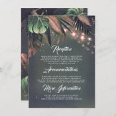 手のひら葉ビーチ結婚式詳細 エンクロージャーカード (正面/裏面)