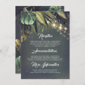 手のひら葉ビーチ結婚式詳細 エンクロージャーカード (正面/裏面)