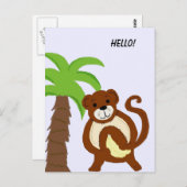 手のひら間抜けの木で猿 ポストカード (正面/裏面)