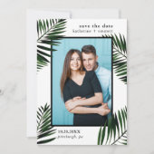 手のひら離れとドット日付の写真カードを保存 セーブザデート (正面)