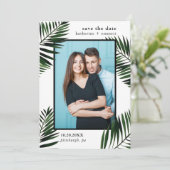 手のひら離れとドット日付の写真カードを保存 セーブザデート (スタンド正面)