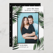 手のひら離れとドット日付の写真カードを保存 セーブザデート (正面/裏面)