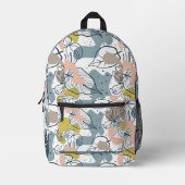 手のひら離れ形シームレスパターン プリントバックパック (正面)