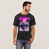 手のひら飛んでいるとBを持つVaporwave美的島 Tシャツ (正面フル)