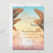 手のひら、グリッター卒業キャップ、ガラス卒業 招待状 (正面)