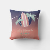 手のひら，サーフボード，ストリングライトビーチ クッション (正面)