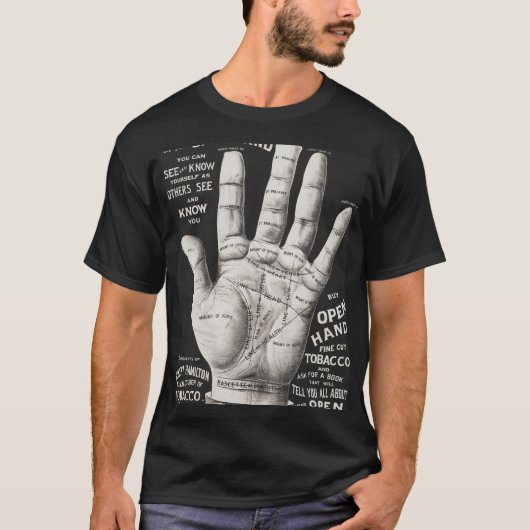 手のひら、手相占い Tシャツ (正面)