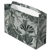 手のひら、花、熱帯モンステラの葉。 ラージペーパーバッグ (裏面アングル)