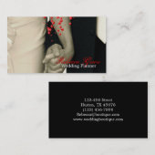 手のウェディングプランナーを握るカップル 名刺 (正面/裏面)