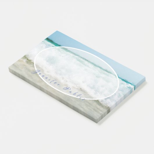 手のエレガントスクリプト名ウェーブズ油カラーテンプレート ポストイット (アングル)