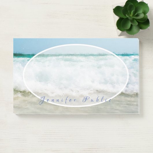 手のエレガントスクリプト名ウェーブズ油カラーテンプレート ポストイット (オフィス)