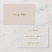 手のエレガントスクリプト文字ミニマルモダンリストプレーン 名刺 (正面/裏面)