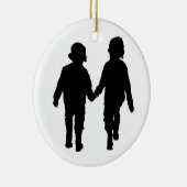 手のオーナメントを握っている男の子 セラミックオーナメント (右)