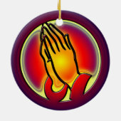 手のオーナメントを祈ること セラミックオーナメント (裏面)
