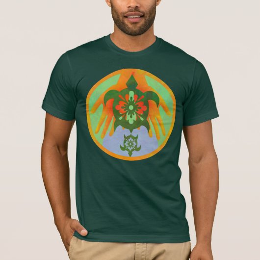 手のカメ Tシャツ (正面)