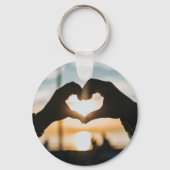 手のキーチェーンを使用したハートの作成 キーホルダー (正面)