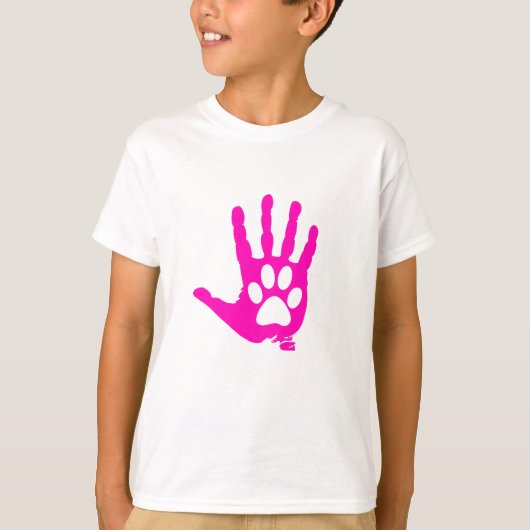 手のギフト付きピンク素晴らしの手 Tシャツ (正面)