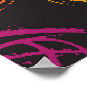 手のグランジのテクスチャ。インクのジオメトリック要素 ポスター (角)