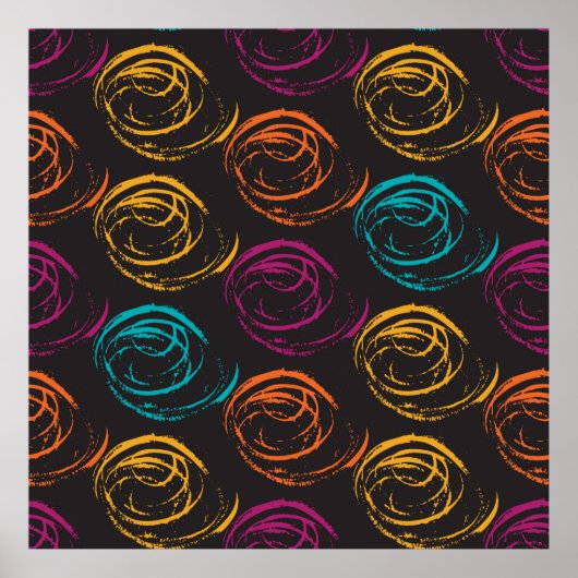 手のグランジのテクスチャ。インクのジオメトリック要素 ポスター (正面)