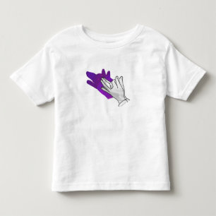 手のシルエットウルフパープル トドラーTシャツ