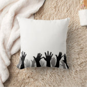 手のシルエット、手の上げ、抗議 クッション (ブランケット)