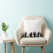 手のシルエット、手の上げ、抗議 クッション (椅子)