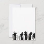 手のシルエット、手の上げ、抗議 サンキューカード (正面)