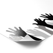 手のシルエット、手の上げ、抗議 フォトプリント            (角)