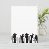 手のシルエット、手の上げ、抗議 案内状 (スタンド正面)