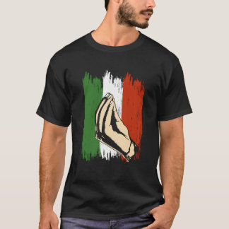手のジェスチャーイタリアンスイタリア国旗イタリアプライド Tシャツ