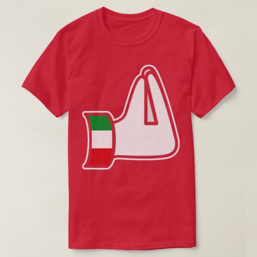 手のジェスチャーイタリアンスイタリアItaliaイタリア Tシャツ (デザイン正面)