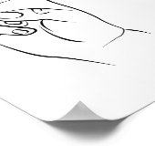 手のジェスチャーラインアート ポスター (角)