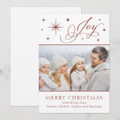 手のスクリプトエレガントジョイのクリスマスカード シーズンカード (正面/裏面)
