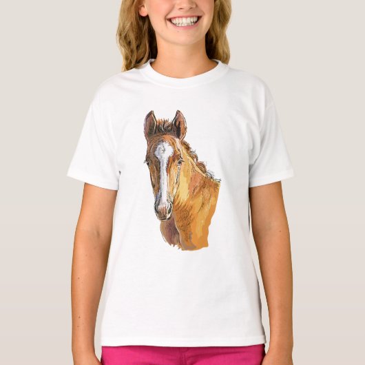 手のスケッチかわいいfoal tシャツ (正面)