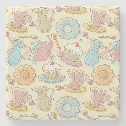 手のスケッチはシルエットを皿に盛ります ストーンコースター (正面)