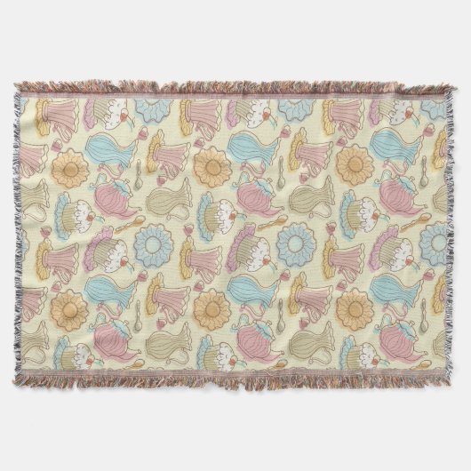 手のスケッチはシルエットを皿に盛ります スローブランケット (正面)