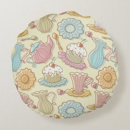 手のスケッチはシルエットを皿に盛ります ラウンドクッション (裏面)