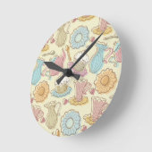 手のスケッチはシルエットを皿に盛ります ラウンド壁時計 (傾斜)