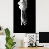 手のスケッチ白熱［赤熱］光を放つアートに到達する ポスター (ホームオフィス)