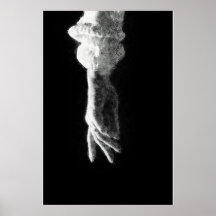 手のスケッチ白熱［赤熱］光を放つアートに到達する