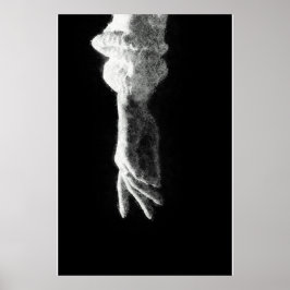 手のスケッチ白熱［赤熱］光を放つアートに到達する ポスター