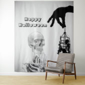 手のスケルトンのハロウィーンの背景 タペストリー (インサイチュ)