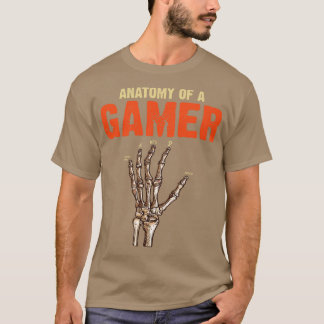 手のスケルトンのビデオ・ゲームの構造おもしろい Tシャツ