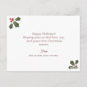 手のタイポグラフィ家族のクリスマスフォトカード ポストカード (裏面)