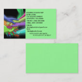 手のチーム慈善NFPのレトロのネオン名刺 名刺 (正面/裏面)