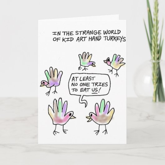 手のトルコの感謝祭の挨拶状 シーズンカード (正面)