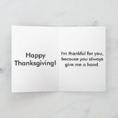 手のトルコの感謝祭の挨拶状 シーズンカード (内部)