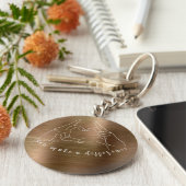 手のハート記号とユーザによる差分引用文 キーホルダー (側面)