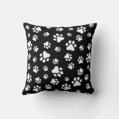 手のパターン、手のプリント、白黒 クッション (裏面)