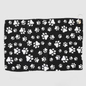 手のパターン、手のプリント、白黒 ゴルフタオル (横)